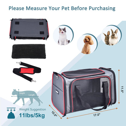 GOOPAWS Soft-Sided Pet Carrier for Small Dogs & Cats (Airline Approved)