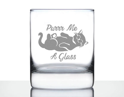 Purr Me A Glass Whiskey Rocks Glass