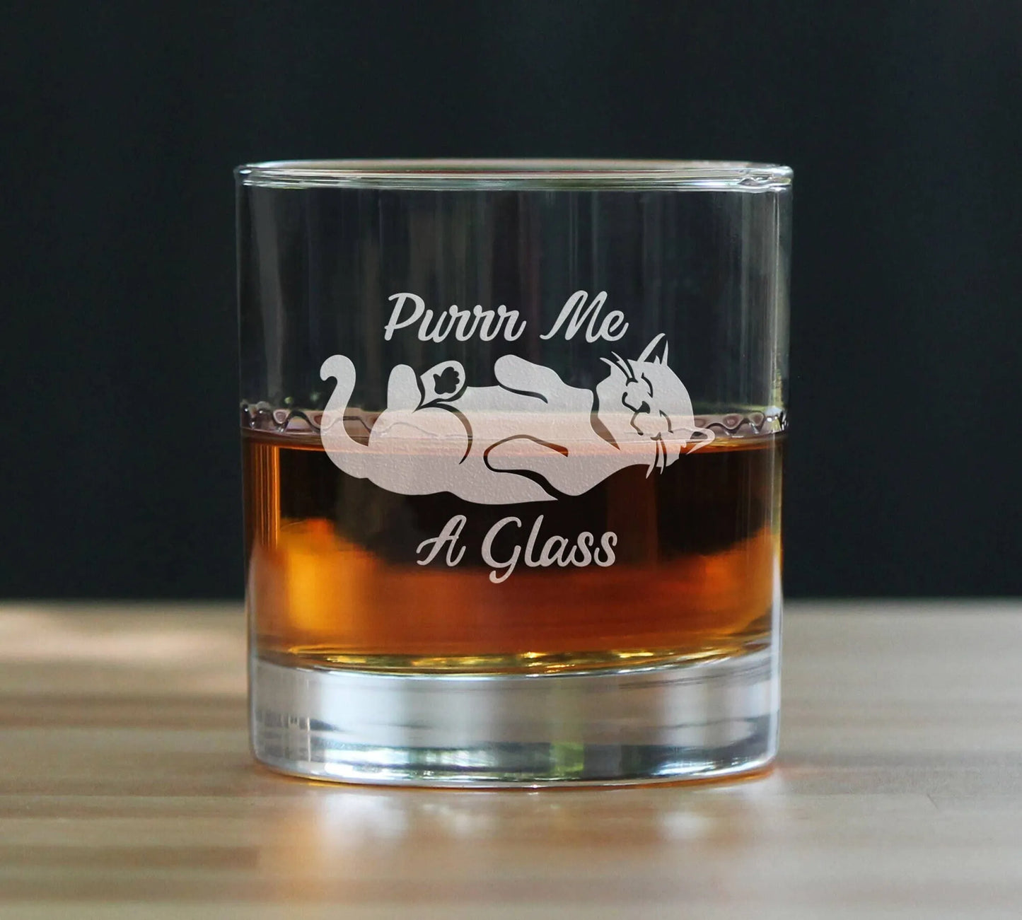 Purr Me A Glass Whiskey Rocks Glass