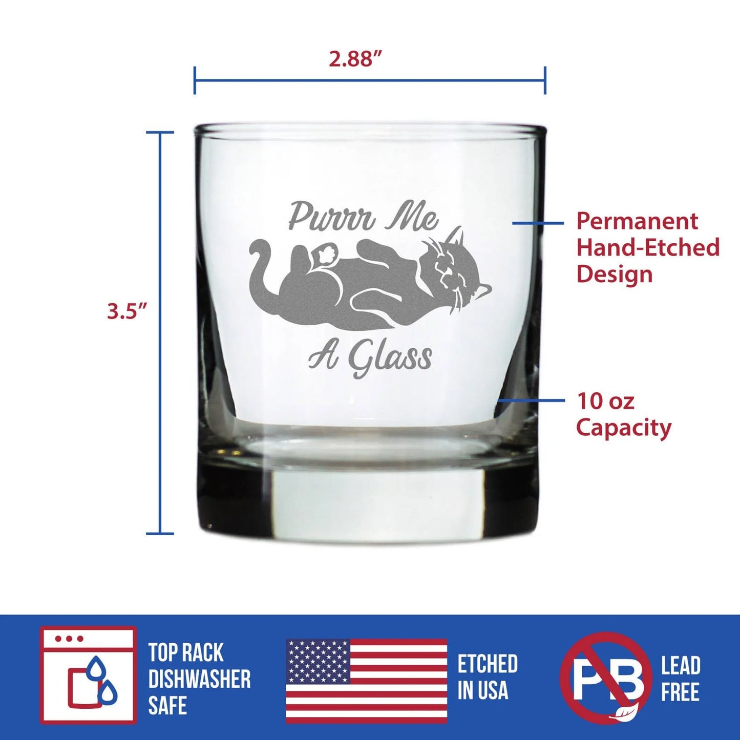 Purr Me A Glass Vaso de whisky Rocks